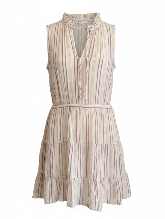 Joie Dresses & Skirts - Joie Tiered Stripe Dress in Cream and Dusty Rose M Tie Back